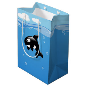Sac Cadeau Moyen Petite Orca baleine dans l'océan