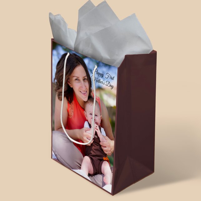 Sac Cadeau Moyen Photo de la Fête des mères (Créateur téléchargé)