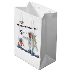 Sac Cadeau Moyen Photo de la Rocket Party de l'astronaute intergala