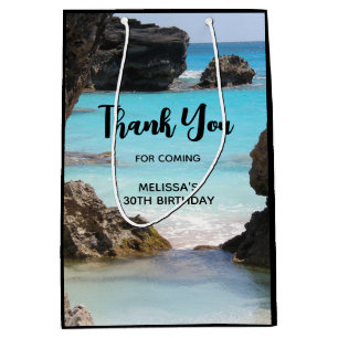 Sac Cadeau Moyen Photo de Tropical Island Coast & Sea Merci