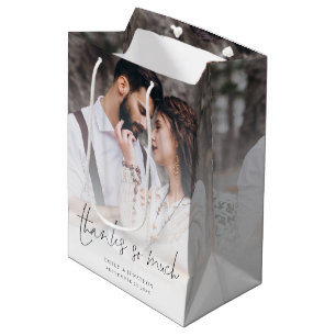 Sac Cadeau Moyen Photo Overlay Merci tellement à un Mariage de fave