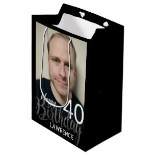 Sac Cadeau Moyen Photo personnalisée moderne et tout âge Annivers