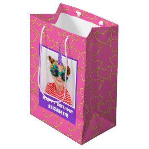 Sac Cadeau Moyen Photo personnalisée pour enfant Joyeux Anniversair