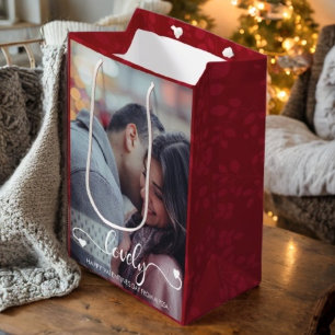 Sac Cadeau Moyen Photo personnelle du Joyeux Valentin