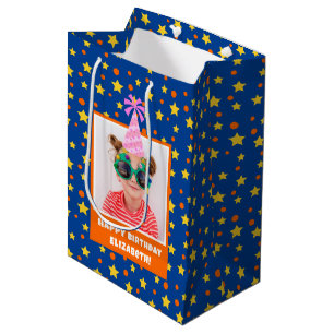 Sac Cadeau Moyen Photo pour enfant personnalisée Joyeux anniversair