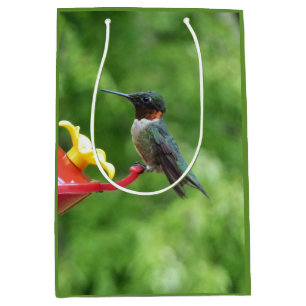 Sac Cadeau Moyen Photographie d'oiseau Colibri à gorge rubis
