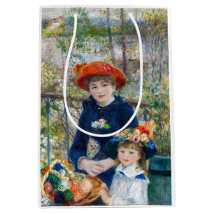 Sac Cadeau Moyen Pierre-Auguste Renoir - Deux soeurs sur la terrass
