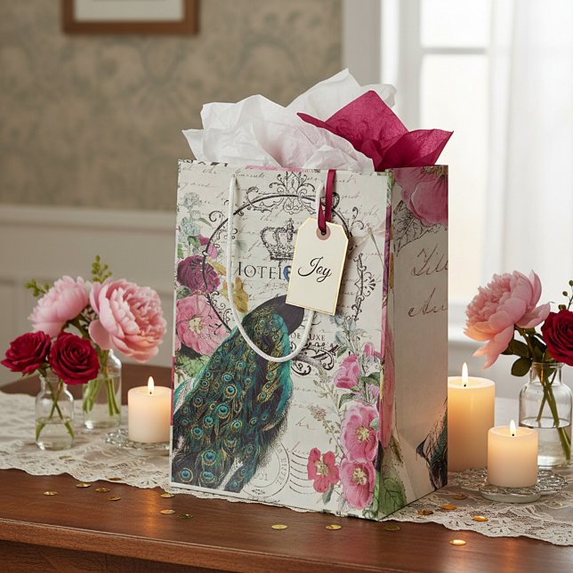 Sac Cadeau Moyen Pierre et fleurs de printemps (Créateur téléchargé)