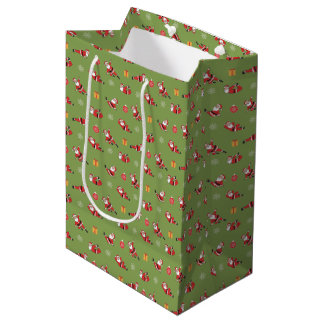 Sac Cadeau Moyen Pilates Santa Seamless Christmas Patterns