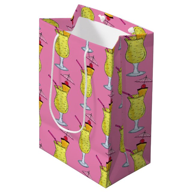 Sac Cadeau Moyen Pina Piña Colada Puerto Rican Pineapple Cocktail (Devant Angle)