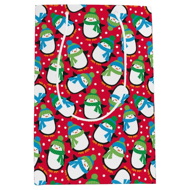 Sac Cadeau Moyen Pingouins (Devant)