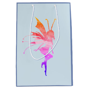 Sac Cadeau Moyen Pink Fairy aquarelle art Custom Cadeau Bagte