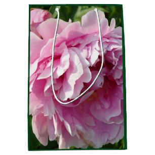Sac Cadeau Moyen Pink Peony photo cottage ferme jardin fleuri