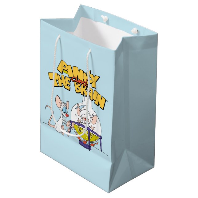 Sac Cadeau Moyen Pinky et le cerveau | Laboratoire (Devant Angle)