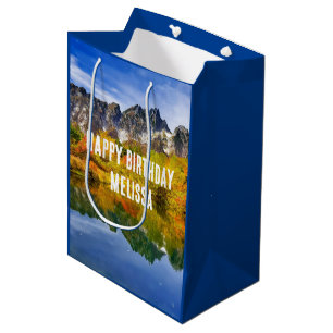 Sac Cadeau Moyen Pittoresque Country Mounts et lac Anniversaire