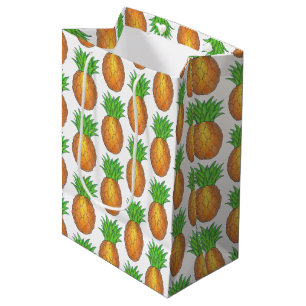 Sac Cadeau Moyen Plage d'ananas tropicale Hawaiian Island Imprimer