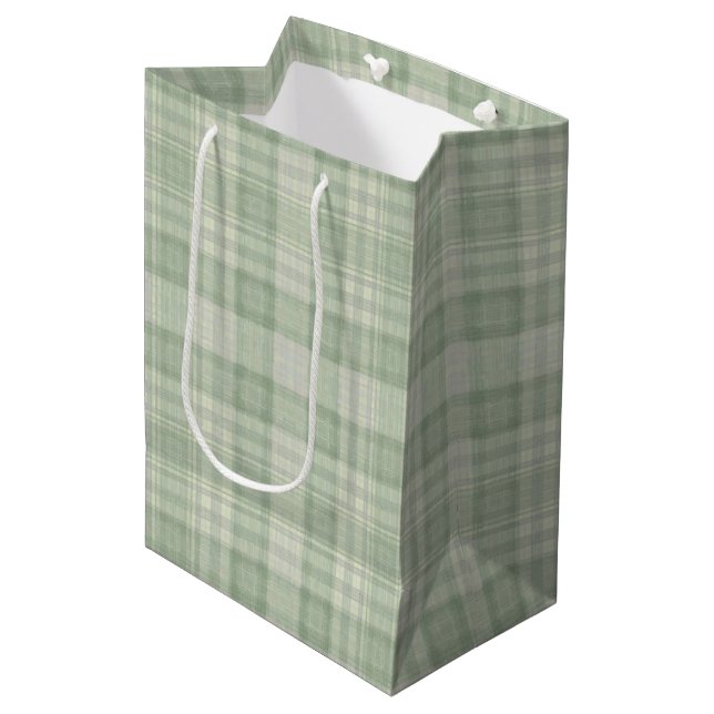 Sac Cadeau Moyen Plat vert sauge clair (Devant Angle)