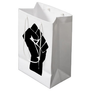 Sac Cadeau Moyen Poing noir levé - Manifestation de résistance