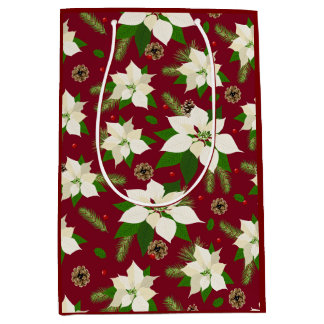 Sac Cadeau Moyen Poinsettia