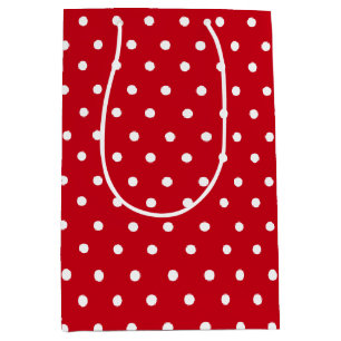 Sac Cadeau Moyen Point Polka rouge