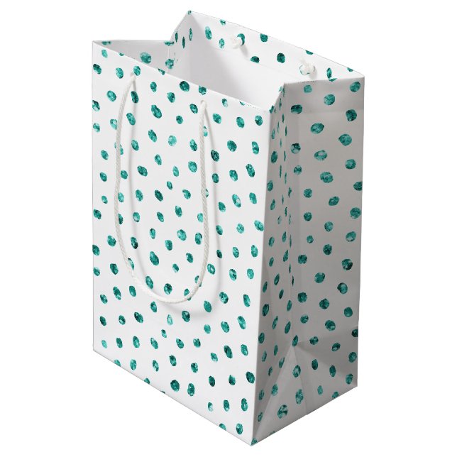 Sac Cadeau Moyen Points de Parties scintillant à la menthe Annivers (Dos Angle)