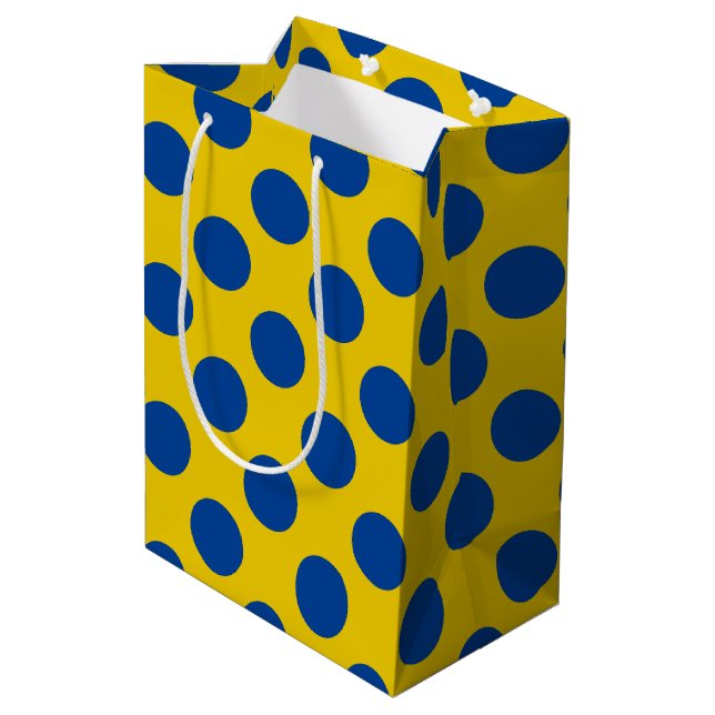 Sac Cadeau Moyen points jaunes bleus (Dos Angle)