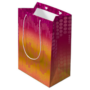 Sac Cadeau Moyen Points rose orange funky Ombre
