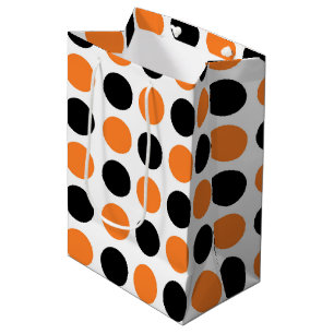 Sac Cadeau Moyen Pois noir et orange