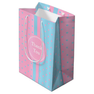 Sac Cadeau Moyen Pois Pastel Pink et Baby Blue - Merci
