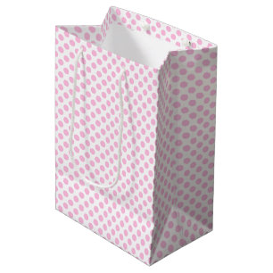 Sac Cadeau Moyen Pois rose avec l'arrière - plan personnalisable