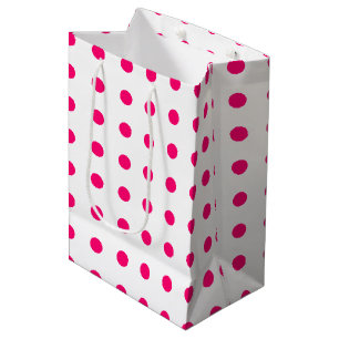 Sac Cadeau Moyen Pois roses chauds