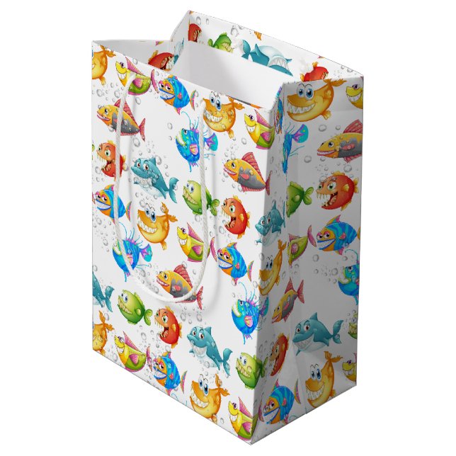 Sac Cadeau Moyen Poisson Amusant En Bulles (Dos Angle)