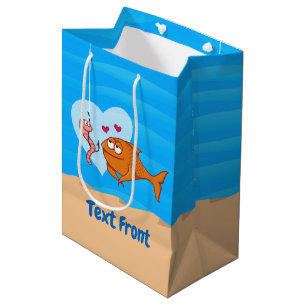Sac Cadeau Moyen Poisson et appât en amour Sac-cadeau moyen