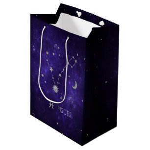 Sac Cadeau Moyen Poissons pourpres Zodiac Horoscope d'astrologie