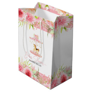 Sac Cadeau Moyen Pony Carousel Bay - Pony Floral Rose - Typographie