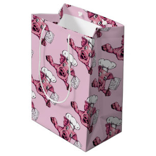 Sac Cadeau Moyen Porcin l'art drôle maniaque de porc de chef de