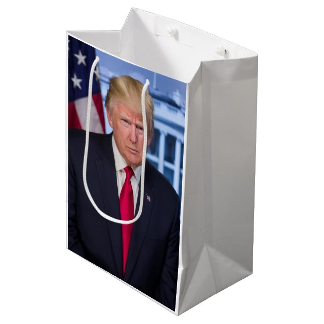 Sac Cadeau Moyen Portrait officiel de Donald Trump (Devant Angle)
