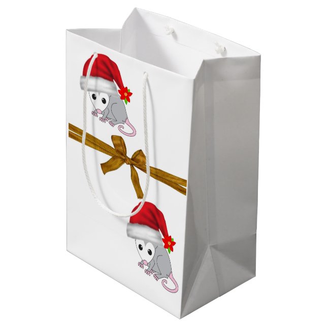 Sac Cadeau Moyen Possum Joyeux Cadeaux de Noël (Dos Angle)