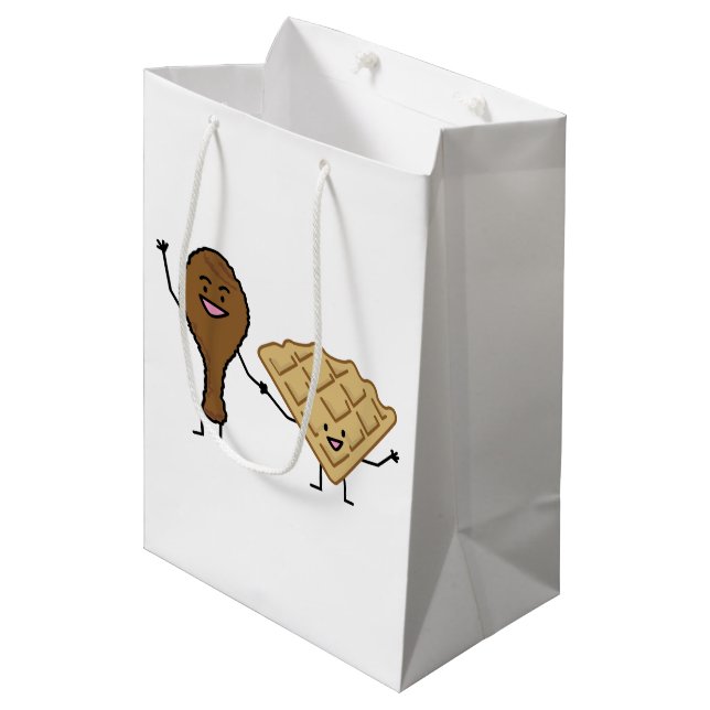 Sac Cadeau Moyen Poulet et gaufres américains et cuisine du sud (Devant Angle)