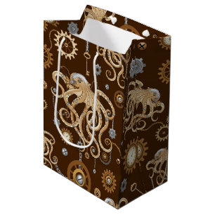 Sac Cadeau Moyen Poulpe Steampunk Rétro Fantastique Mécanique