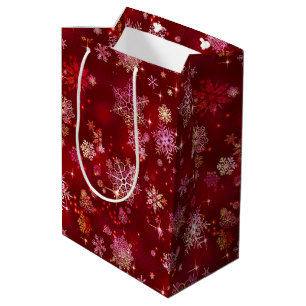 Sac Cadeau Moyen Prettiest Snowflakes Motif Red ID846
