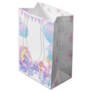 Sac Cadeau Moyen Princess & Mermaid Birthday Invitation Card