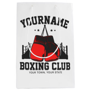 Sac Cadeau Moyen Pro Boxer AJOUTER NOM Gants rouges Boxer Ring Trai