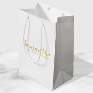 Sac Cadeau Moyen Proposition Bridesmaid Or de script moderne