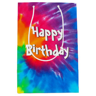 Sac Cadeau Moyen Psychédélique arc-en-ciel Tie Dye Anniversaire