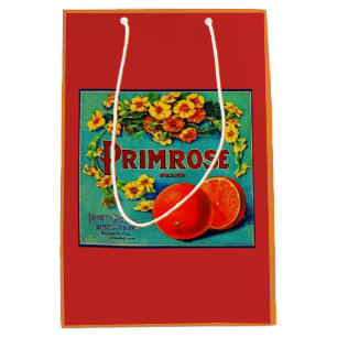 Sac Cadeau Moyen Publicité vintage de fruits orange étiquette rouge