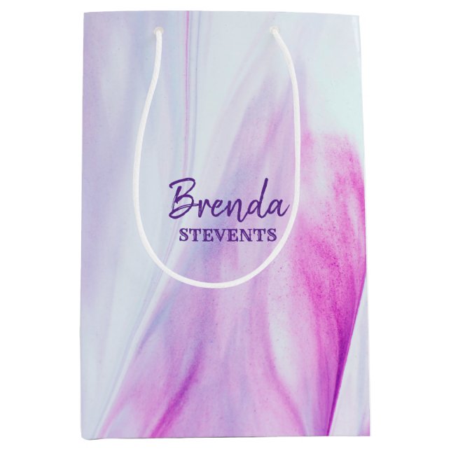 Sac Cadeau Moyen Purple doux et Ombre rose (Devant)