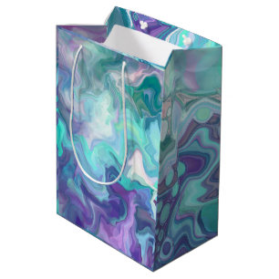 Sac Cadeau Moyen Purple et Rhapsody bleue Art Abstrait