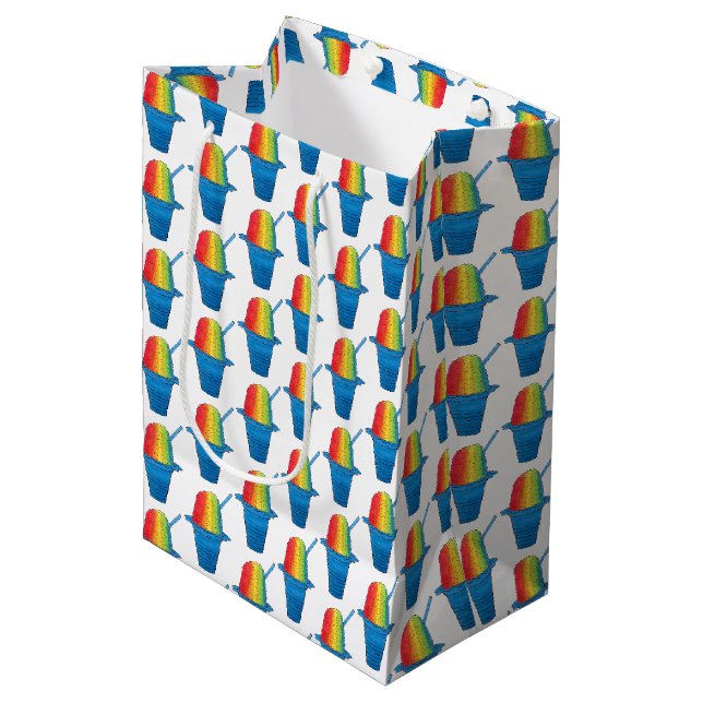 Sac Cadeau Moyen Rainbow Hawaii Rainbow Shave Ice Dessert Hawaii (Devant Angle)