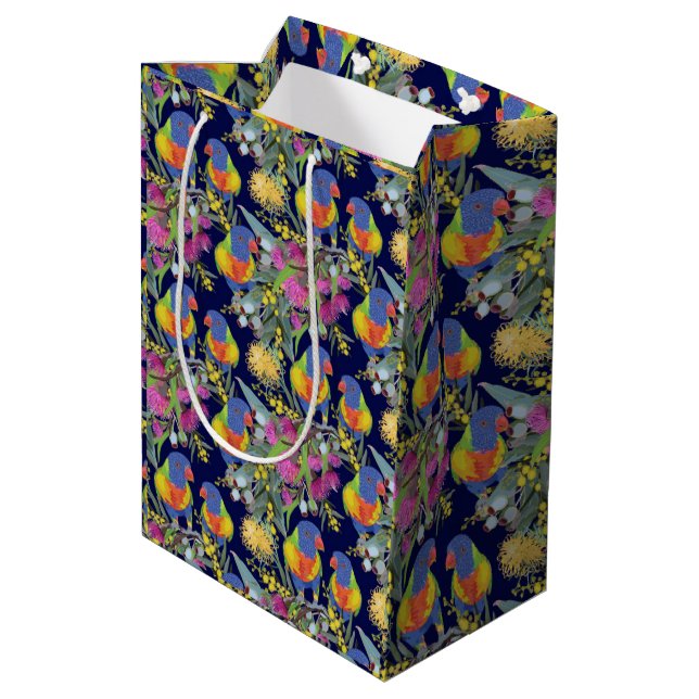 Sac Cadeau Moyen Rainbow Lorikeet (Dos Angle)